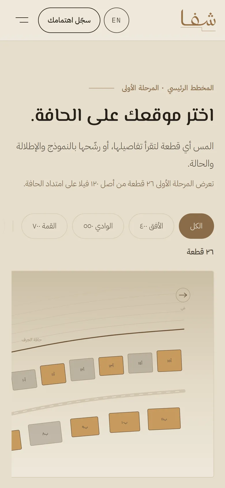 شَفا على الجوال: المخطط التفاعلي